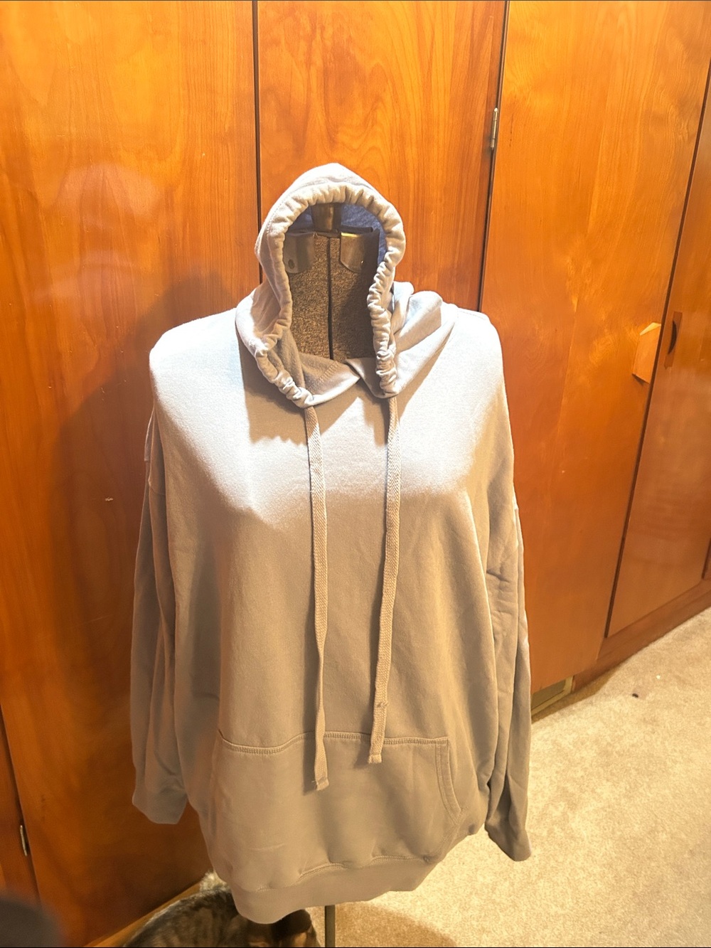 flirtitude Taupe Drawstring Hooded Sweatshirt